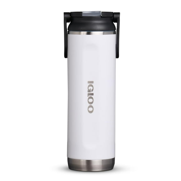Botella Igloo Sport Sipper de acero inoxidable de 590 ml, color blanco