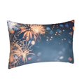 thumbnail image 2 of Binfone Gold And Blue Fireworks Standard Size Pillowcase, Long Staple Pure Cotton Envelope Closure Pillow Cover (Pillow core not included),14"x20", 2 of 7