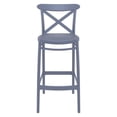 thumbnail image 3 of Compamia Cross Contemporary Resin Indoor Outdoor Bar Stool - Set of 1, Dark Gray, 3 of 5