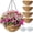 4 Pack-black, variant on 2 Pack 14 Inch Hanging Flower Baskets for Outdoor Plants Large Metal Wire Planters with Coco Liner Pot for Home Planting Round Watering Plant Holders for Outside Garden