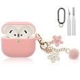 thumbnail image 1 of Funda de silicona CASEFUN para AirPods 4 con kit de limpieza y llavero, 1 of 8