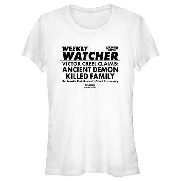 Netflix Junior's Stranger Things Newspaper Weekly Watcher Graphic T-Shirt