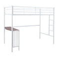 thumbnail image 5 of Twin Over Full Loft Bed with Desk, Metal Bunk Bed with Ladder and Guardrails, Loft Bed Frame for Kids/Teens Bedroom, No Box Spring Needed Black, Twin Over Full Loft 78"L x 41"W x65"H White, 5 of 7