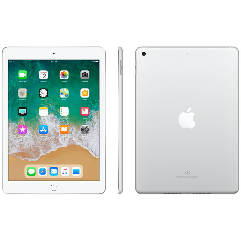 Restored Apple iPad 5th Gen (2017) 9.7-inch 32GB Wi-Fi Only Silver Bundle:  Pre-Installed Tempered Glass, Case, Charger, Bluetooth/Wireless Airbuds By  