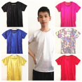 thumbnail image 2 of Traje de actuación elástico y recto unisex, traje de baile de jazz, camiseta de manga corta con lentejuelas para escenario moderno, 2 of 6