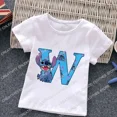 thumbnail image 3 of Nueva camiseta con letras ABCD de Stitch para niños, camisetas con combinación de nombres, camisetas de dibujos animados Kawaii, ropa informal para niños y niñas, camisetas Harajuku para niños y niñas, 3 of 5