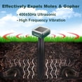 thumbnail image 3 of 4-Pack Solar Mole Repellent - Ultrasonic Gopher/Vole Deterrent, Waterproof Sonic Spikes for Groundhogs, Snakes & Chipmunks, 3 of 10