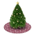 thumbnail image 3 of Christmas Tree Skirt,Red Christmas Deer and Tree Pattern Christmas Tree Decor with Red Ribbon Ties,Round Shape,Christmas Decorations for Home 36"x36", 3 of 7