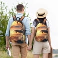 thumbnail image 4 of Disketp Sunset Dancing Dolphin A print Canvas Backpack Lightweight Travel Daypack Student Rucksack Laptop Backpack-, 4 of 5