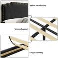 thumbnail image 3 of Litake Queen Size Bed Frame, Velvet Upholstered Platform Bed Frame and Headboard with Rivet Decor, Strong Wood Slat Support, No Box Spring Needed, Easy Assembly - Black, 3 of 6