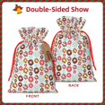 thumbnail image 2 of Fuzoiu Colorful Donuts Print Christmas Gift Bag,Burlap Gift Bag with Drawstring Closure & Hang Tag,Perfect for Holidays, Birthdays, and Special Occasions-Medium, 2 of 7