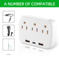 thumbnail image 2 of CHUANK Adaptateur d'Extension à Multiples Prises avec 3 Répartiteurs de Prise CA et 3 Chargeurs USB (1 USB‐C) Chargeur Mural USB Blanc, 2 of 5