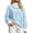 Blue, variant on Unir Women's Color Block Neck Layering Sweatshirt Horizontal Stripe Oversized Rib Long Sleeve Casual Pullover Top 1PC S-XL Plus Size Friendly