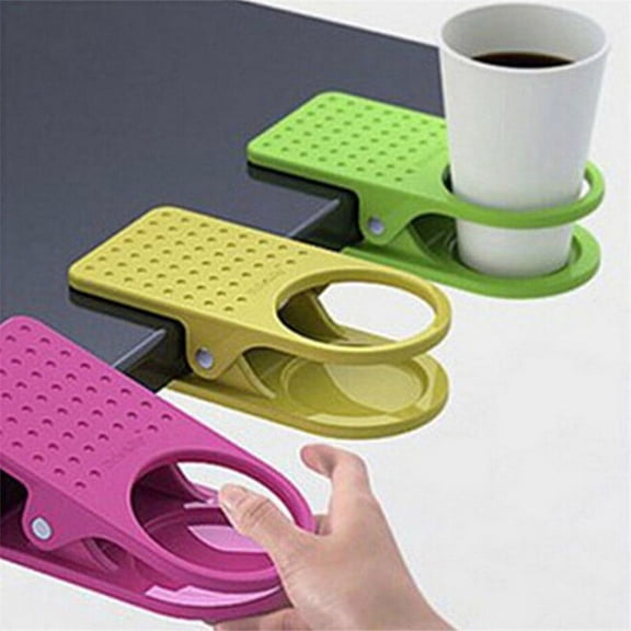 Cup Drink Holder Clip Coffee Mug Desk Lap Folder Holder Office Supplies 1pcs
