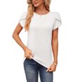 thumbnail image 2 of Bellella T-Shirt pour Femmes Col Rond Tops d'Été Manches Courtes Pull Tunique Décontractée Blouse Tee Blanc m, 2 of 5