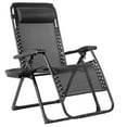 thumbnail image 2 of Gymax Folding Zero Gravity Lounge Chair Recliner w/ Cup Holder Tray Pillow Black, 2 of 7