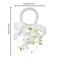 thumbnail image 3 of Wedding Bouquets With Peal And Silk Bow For Bride Flower Girl Wedding Churches Parties Decoration, 3 of 6