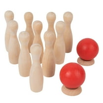 Outdoor Wood Bowling Set Skittles Toys, Educational Interactive Toys, Bowling Game, for 3 Year Old and Up Kids Floor Sport Gifts