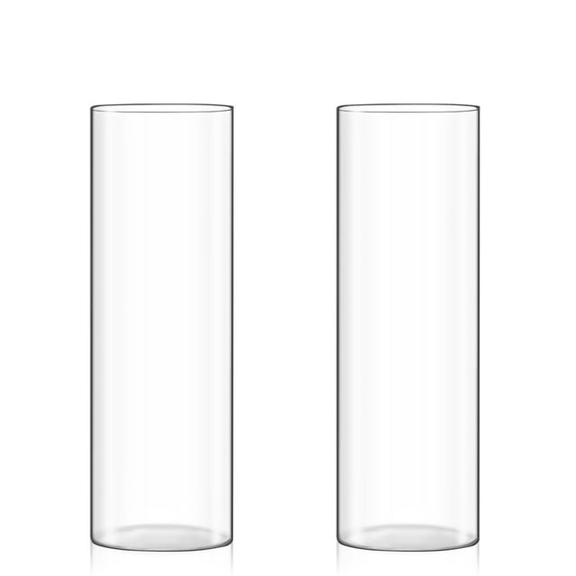 Set de jarrones cilíndricos de vidrio Fixwal Clear de 30 x 10 cm para centros de mesa