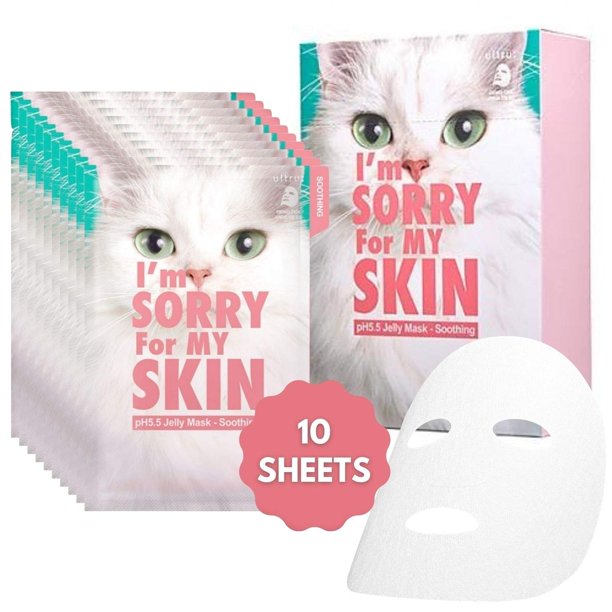 I'M SORRY FOR MY SKIN pH5.5 Jelly Face Mask Set de cuidado de la piel Mascarillas hidratantes coreanas para el cuidado de la piel Artículos de cuidado personal Regalos de belleza para mujeres Paquete