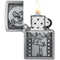 thumbnail image 3 of Zippo Lighter - Personalized Custom Message Engraved on Backside for Roller Skating Waitress Emblem Brushed Chrome Windproof Pocket Lighter 48904, 3 of 7