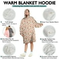 thumbnail image 5 of Wearable Oversized Blanket,Pink Christmas Gingerbread and Tree Pattern Wearable Blanket Hoodie for Adults,Cozy Hooded Blankets with Super Pockets,Super Warm Fuzzy Pullover for Women & Men, 5 of 6