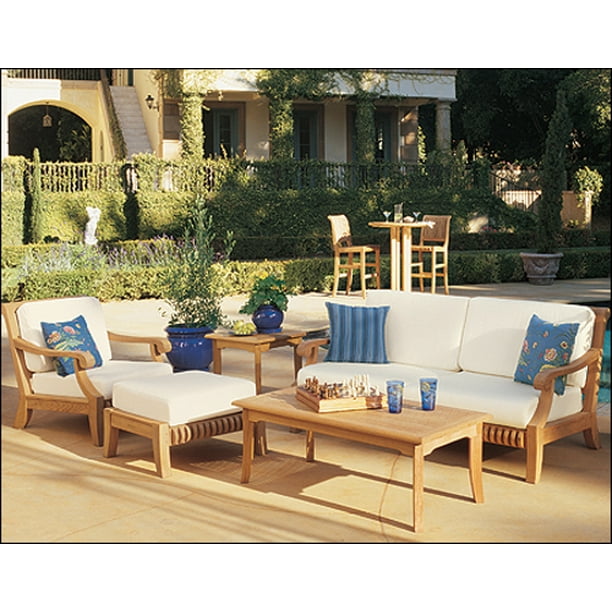 WholesaleTeak Outdoor Patio GradeA Teak Wood 5 Piece Teak Sofa Set 1