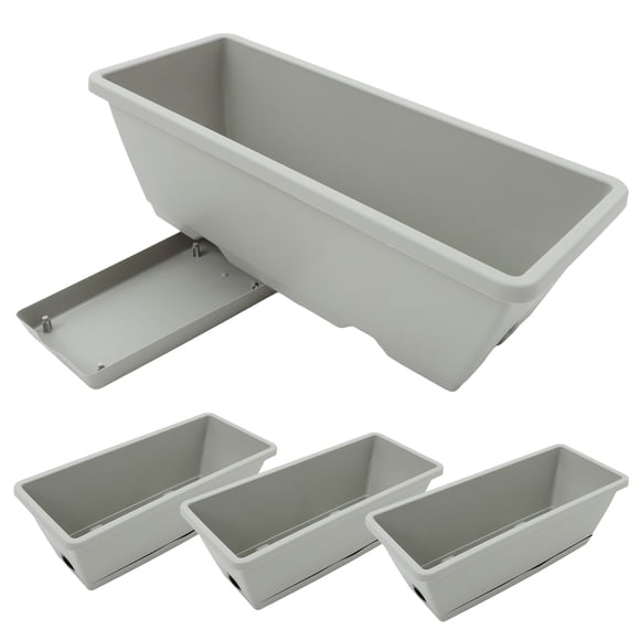 MIANGASTORE 4 Sets of Window Box Planter Flower Box Vegetable Growing Pot Planter Rectangle Planter Box with Tray