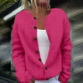 thumbnail image 3 of Cardigan Sweaters for Women Trendy Chunky Knit Cardigan Sweater Button Down Long Sleeve Solid Color Jacket Outerwear, 3 of 4