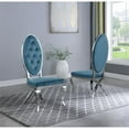 thumbnail image 4 of Silver Stainless Steel 5 Piece Dining Set with Round Clear Glass Table, 4 of 4