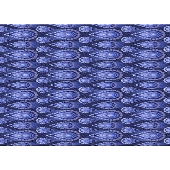 Ahgly Company Indoor Rectangle Patterned Sky Blue Dress Blue Area Rugs, 2' x 4'