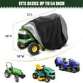 thumbnail image 2 of Waterproof Lawn Mower Cover, IC ICLOVER Riding Mower Cover Heavy Duty 420D Mildew Resistant UV Protection Tractor Covers Drawstring Universal Fits Decks up to 54" & Storage Bag - Black/Gray, 2 of 9