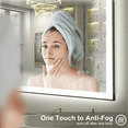 thumbnail image 4 of Extra Large Black Framed Front & Back LED Lighted Anti-Fog Wall Bathroom Vanity Mirror in Tempered Glass, 4 of 11