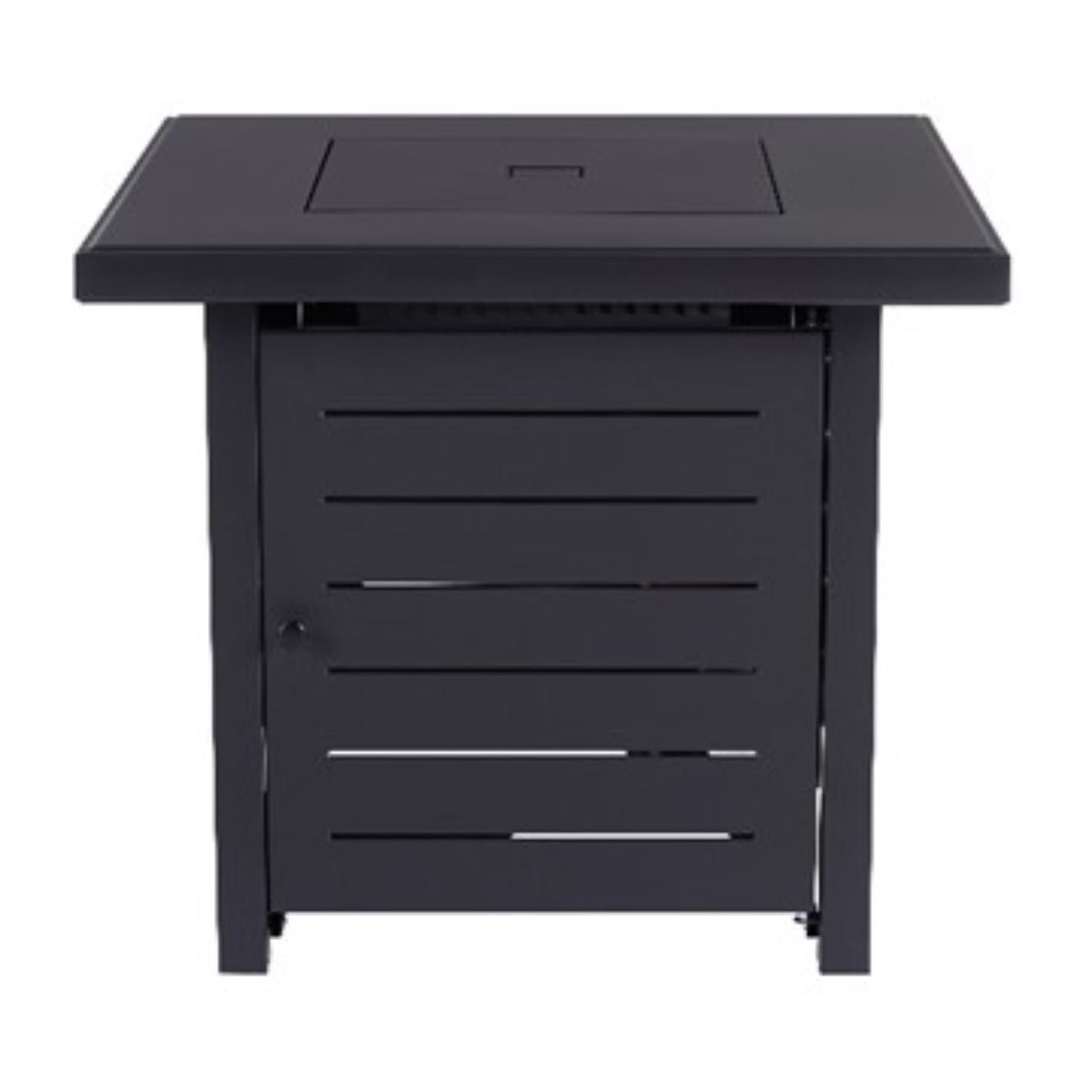 Living Accents Steel Square Propane Fire Pit Black 28"