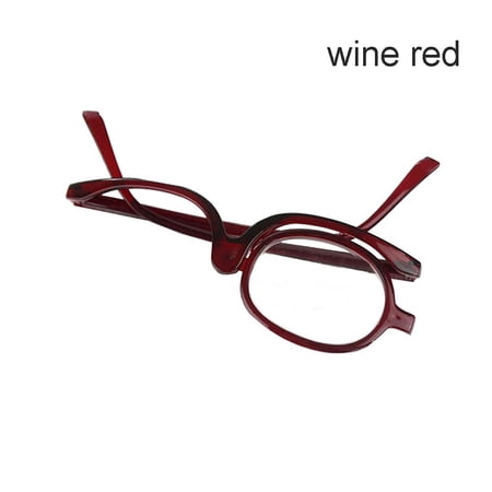 Rotatable Single-sided Unilateral Middle-aged and Elderly Single Frame Presbyopia Eyeglasses Folding Reading Glasses Makeup Glasses WINE RED STRENGTH +1.00