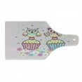 thumbnail image 1 of Owls Cutting Board, 2 Owl Couples on Cupcakes Springtime Happiness Romantic Art, Decorative Tempered Glass Cutting and Serving Board, Wine Bottle Shape, Pale Pink Sky Blue, by Ambesonne, 1 of 1