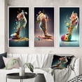 thumbnail image 1 of Designart "Azure Floral Stilettos II" Fashion Framed Wall Art Set Of 3 - Blue Glam Frame Gallery Wall Set For Home Decor, 1 of 6