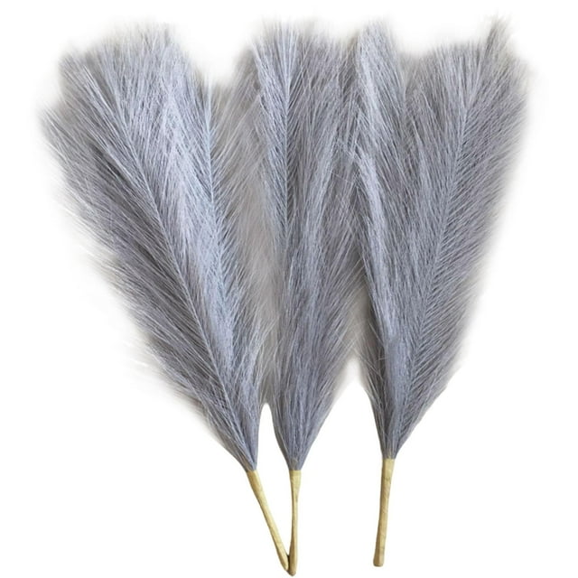 Arreglo floral de 3 piezas de flores secas para jarrón para decoración de mesa y sala de estar Gris