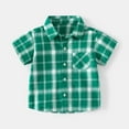 thumbnail image 5 of WOLLED 1-6Y Boys Short Sleeve Button down Shirt for Baby Toddler Summer Casual Plaid Shirt Tops, 5 of 9