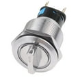 19mm Selector Rotary Switch Latching 2 Positions 1NO 1NC 3-6V Push ...
