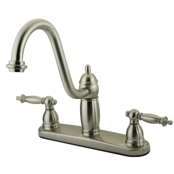 Kingston KB7118TLLS Templeton Two-Handle 2-Hole 8" Centerset Kitchen Faucet in Brushed Nickel