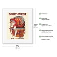 thumbnail image 2 of Southwest - By Rail Clear Across America - Chief Line - Vintage Railroad Travel Poster by David Klein c.1971 - Fine Art Rolled Canvas Print 11in x 14in, 2 of 4