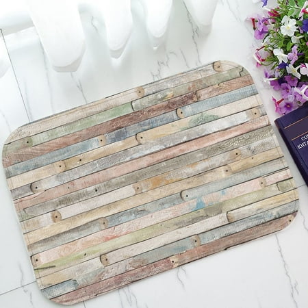 Pottery Barn Bathroom Colors ZKGK Rustic Old Barn Wood Non-Slip Doormat Indoor/Outdoor/Bathroom Doormat 23.6 x 15.7 Inches ()