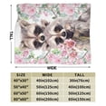 thumbnail image 3 of Raccoon Floral Blanket Gifts For Kids Adults - Lightweight Throw Blanket For Bedroom Living Room Decor Soft Fuzzy Fleece Cozy Plush Bed Couch 60"X50", 3 of 7