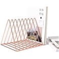 thumbnail image 2 of TFixol Metal Record Stand - Record Storage | Triangle Display Stand for 60 Records | LP Storage Case Newspaper Rack | Vinyl Record Holder for Office, CD, Magazine（gold）, 2 of 6