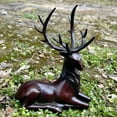 thumbnail image 4 of Pure Copper sitting deer Statue Sculpture, Brass deer Statuette Figurine Modern Home Decor Office Lucky Feng Shui statue Ornaments Crafts, 4 of 8