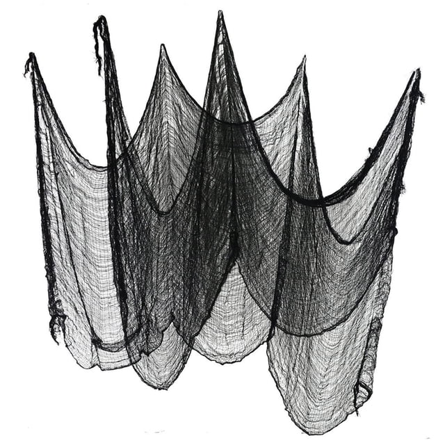 Tela Espeluznante De Halloween Para Colgar Al Aire Libre, Gasa Aterradora Para Sombreros De Fiesta, Accesorios De Capa, 76cm X 300cm SM SunniMix Malla de gasa negra