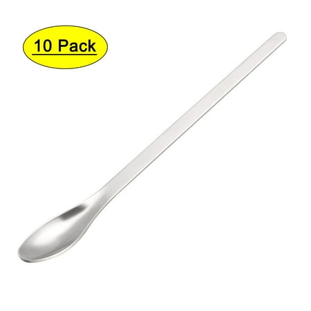 Uxcell 160mm Stainless Steel Micro Scoop Reagent Sampling Spoon 10 Pack