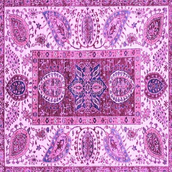 Ahgly Company Indoor Square Abstract Purple Modern Area Rugs, 4' Square