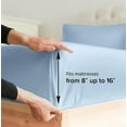 thumbnail image 4 of CGK Linens 4-Piece Ultra Soft & Comfy Hotel Luxury Sheet Set - Queen Size Cooling Bed Sheet Fits 8"-16" Mattresses, Light Blue, 4 of 7